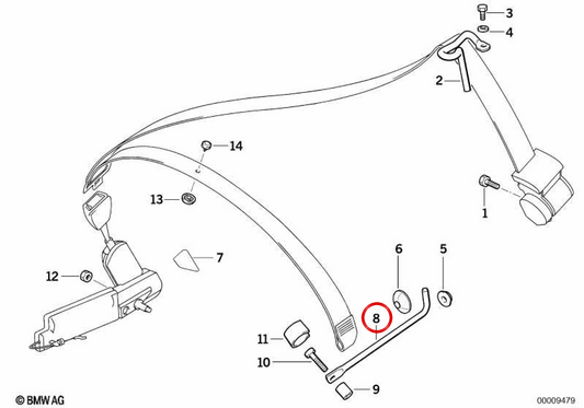 Support de gauche OEM 72118132645 pour BMW E36. BMW d'origine.