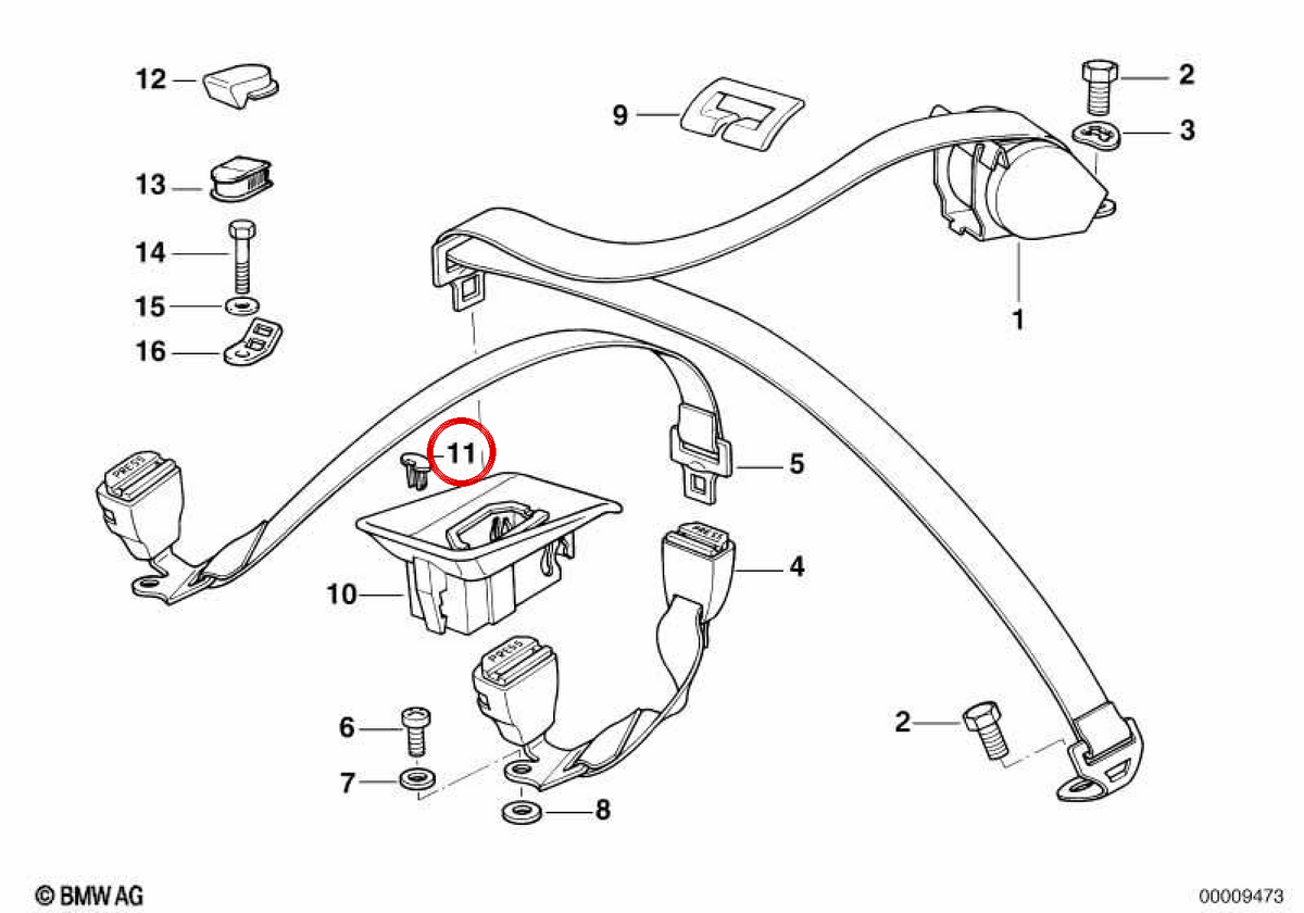 OEM CAP 72118149275 per BMW E34. BMW originale.