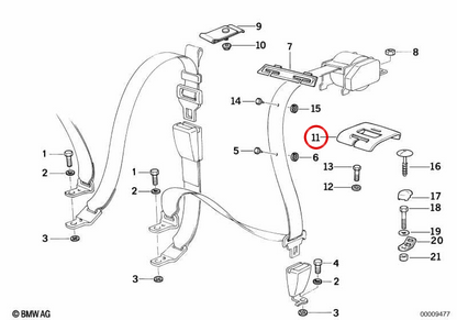 Coperchio posteriore OEM 72118179978 per BMW E36. BMW originale.