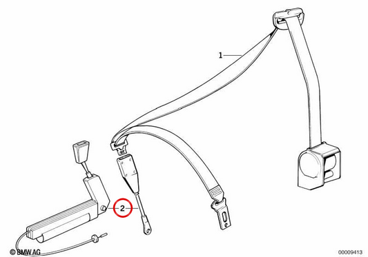 Cintura di sicurezza frontale OEM 72118181361 per BMW E34, E32. BMW originale.