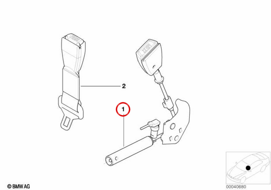 Ceinture de sécurité avec tenseur droit OEM 72118221010 pour BMW E39, E38. BMW d'origine.