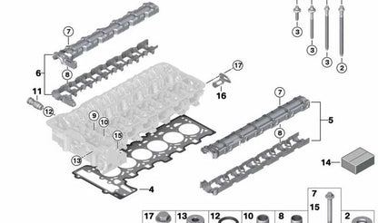 Junta culata sin amianto para BMW E82, E88, E90, E91, E92, E93, E60N, E61N, F01, F02, E71, E89 (OEM 11127557265). Original BMW