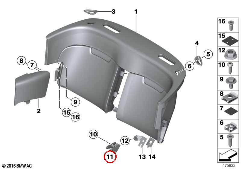ISOFIX ANCLAJE OEM 72147117329 für BMW E65, E66. Original BMW.