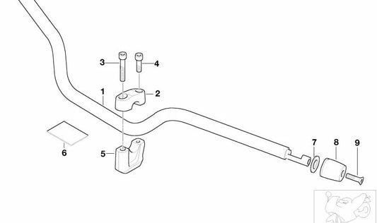 Estribo de sujeción OEM 31427727227 para motos BMW F800S, F800ST, F800GT. Original BMW Motorrad.