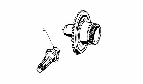 Juego de corona y piñón (relación 27:8) OEM 33125590024 para BMW E30, E36, E46, E90, E91, E92, E93, F30, F31, F32, F33, F34, G20, G21, X1 E84, X3 E83. Original BMW.