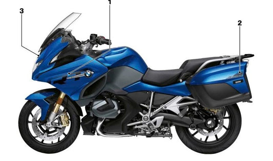 Emblema lateral derecho de maletero OEM 51149457084 para BMW Motorrad C 600 Sport, C 650 GT. Original BMW Motorrad.