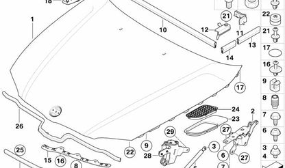 Listón de sujeción izquierdo para BMW E81, E82, E87N, E88 (OEM 51768045443). Original BMW