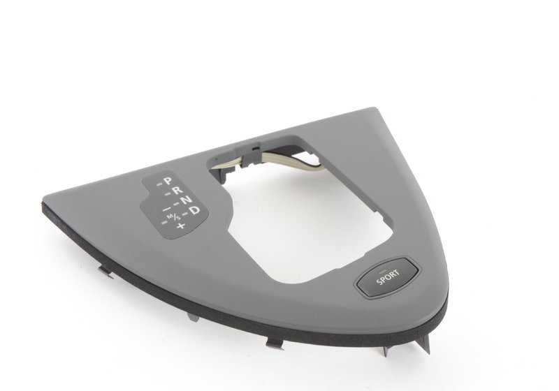 Embellecedor palanca de cambios OEM 51167009314 para BMW E63, E64. Color gris basalto. Original BMW.
