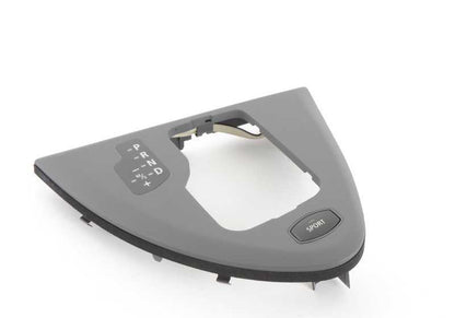 Embellecedor palanca de cambios OEM 51167009314 para BMW E63, E64. Color gris basalto. Original BMW.