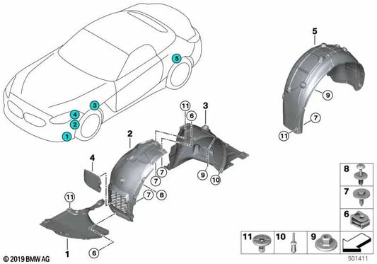 Right lower cover for BMW Z4 G29 (OEM 51757441888). Original BMW