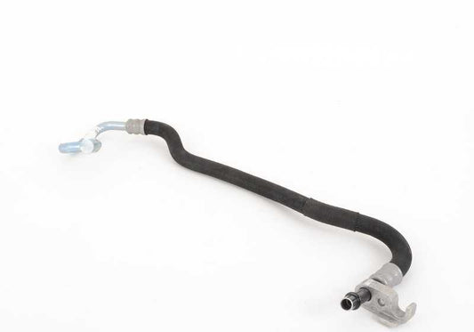 Tubo de aceite del radiador OEM 17227573273 para BMW E82 135i (N54/N55) manual y automático, y E82 M Coupé (N54T). Original BMW.