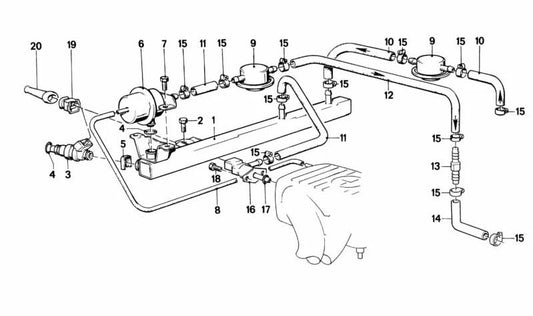 Injecteur de carburant pour la série BMW 3 E30, 5 E28 Series (OEM 13641285053). BMW d'origine