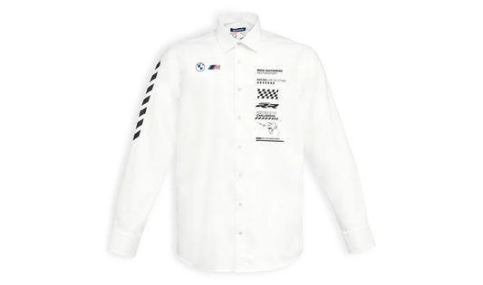 Camisa Race Team para hombre talla S blanca OEM 76615A815C6 válido para BMW Motorrad. Original BMW Motorrad.