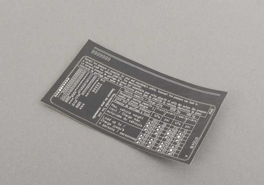 BMW E46 -Reifendrucketikett (OEM 71246755418). Original BMW