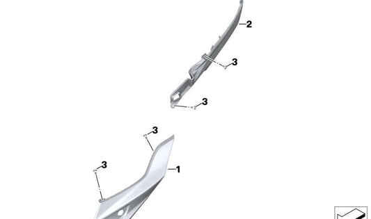 Pieza lateral revestimiento trasero derecho OEM 46638403874 para BMW Motorrad F 900 R, F 900 XR. Original BMW Motorrad.