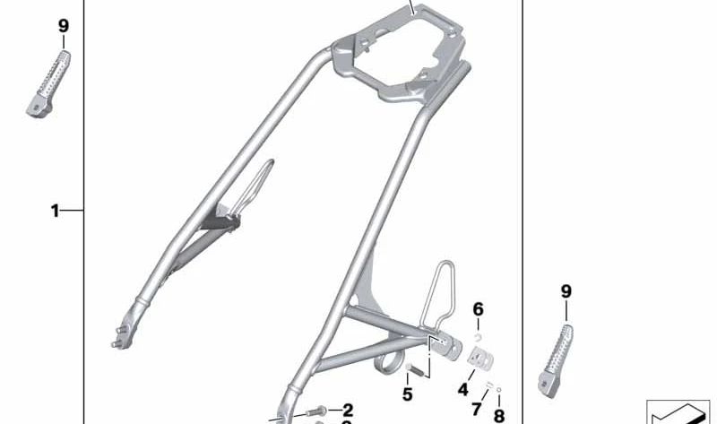 Conjunto de Configuração de Companheiro OEM 77258394216 para Moto BMW R Ninenet Racer (K32, 12/2015-07/2019). BMW Motorrad original.