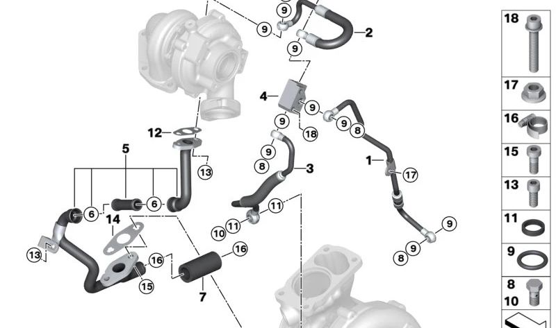 OM Oil Rohr 11427808153 für BMW x5 E70, E70N. Original BMW.