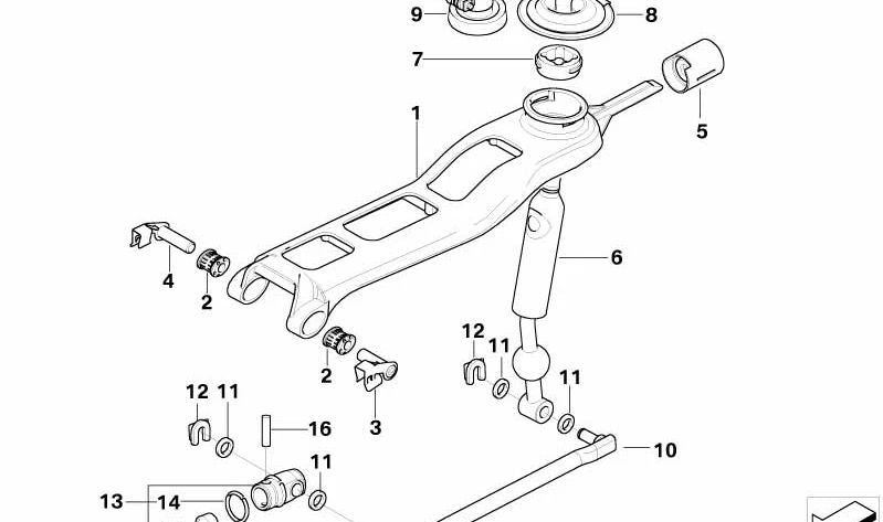 Varilla del cambio OEM 25117527933 para BMW E60, E61, E63, E63N, E64, E64N. Pieza original BMW para transmisión manual.