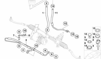 Tubería de retorno OEM 32416781744 para MINI R50, R52, R53. Original MINI.