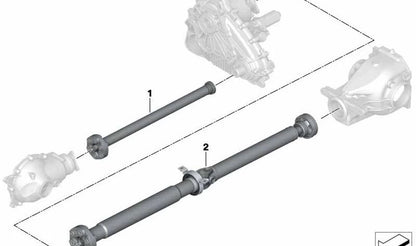 Cardán trasero OEM 26107549298 para BMW X5 (E53). Original BMW.