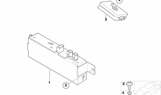 Antennenverstärker für die BMW 3 E46 -Serie (OEM 65206913267). Original BMW
