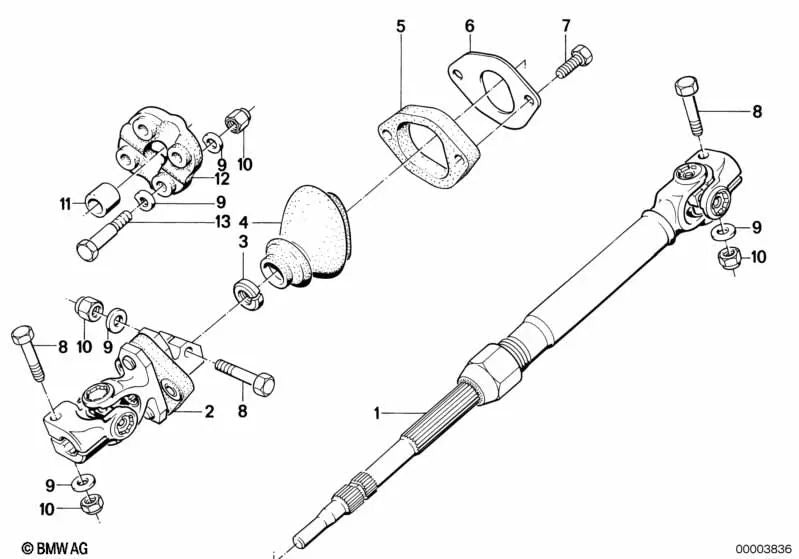 Buje para BMW Serie 3 E21, E30 Serie 5 E28 Serie 6 E24 Serie 7 E23 (OEM 32311114508). Original BMW.