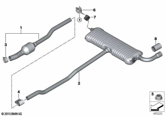 Silencieux arrière pour BMW F46, F46N (OEM 18308582494). BMW d'origine