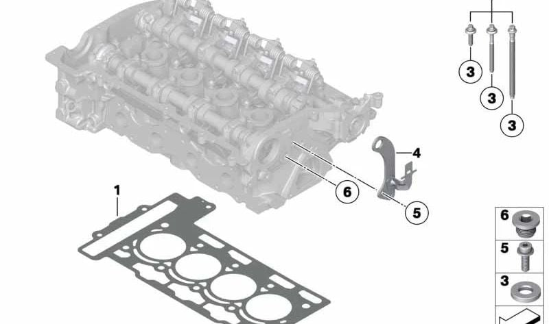 Junta de culata sin amianto OEM 11127570860 para MINI R55, R56, R57, R58, R59, R60, R61, 3/20. Original MINI.