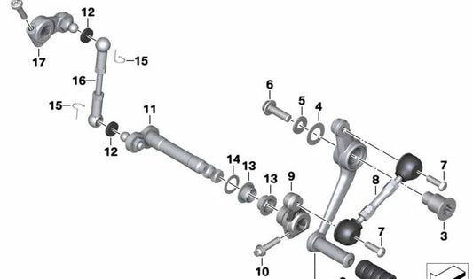 OEM Change haste 23418564169 Para o BMW Motorrad R Nine Racer (RK32, 0J21) anos 2016-2019. Peça original da BMW Motorrad.