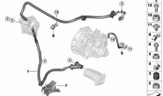 Cable de masa OEM 12428741637 para BMW F40, F52, F44, F45N, F48, F48N, F49N, F39 y MINI F54, F54N, F55, F55N, F56, F56N, F57, F57N, F60, F60N. Original BMW y MINI.