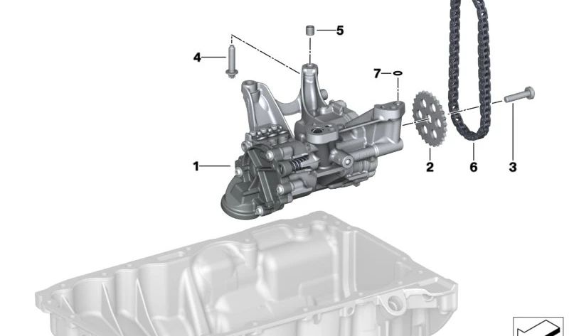 Bomba de vacío del aceite OEM 11418631810 para BMW F40, F44, F45, F46, G20, G21, G30, G31, G32, F48, F39, G01, G02, G29 y MINI F55, F56, F57, F54, F60. Original BMW y MINI.
