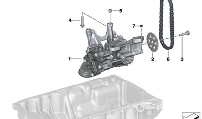 Bomba de vacío del aceite OEM 11418631810 para BMW F40, F44, F45, F46, G20, G21, G30, G31, G32, F48, F39, G01, G02, G29 y MINI F55, F56, F57, F54, F60. Original BMW y MINI.