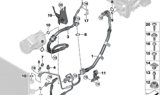 OEM heating support 64216822964 for BMW G05, F95, G06, F96, G07, G09. Original BMW.