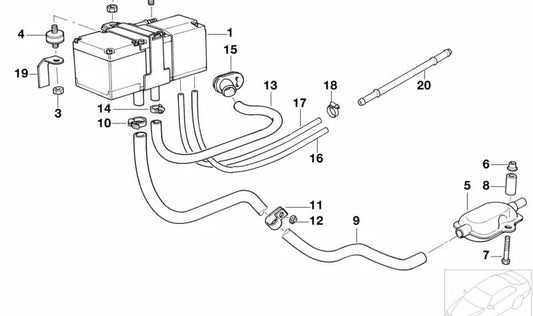 Tubo de escape OEM 64128390888 para BMW E34 y E32. Original BMW.