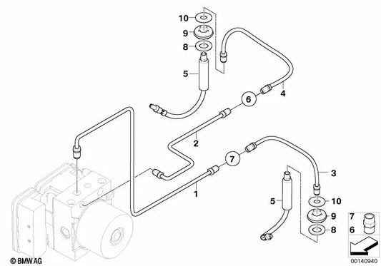 Rohrleitung for BMW E60, E63, E64 (OEM 34326772488). Genuine BMW