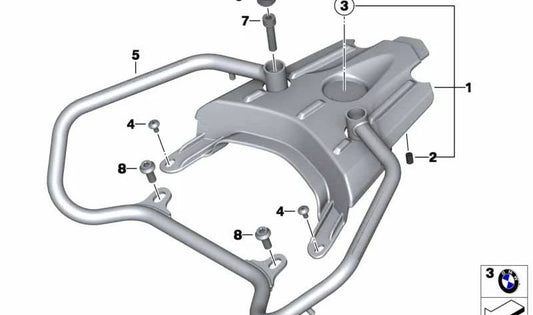 Asidero trasero OEM 46547699874 para BMW Motorrad F 700 GS, F 650 GS, F 800 GS, F 800 GS Adventure. Original BMW Motorrad.