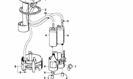 Bomba de combustible OEM 16146768653 para BMW E32 (750i, 750iL, 750iLS) y BMW E31 (850Ci, 850CSi). Compatible con motores M70 y S70. Original BMW.