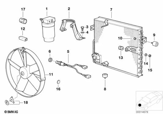 Luftkondensator für BMW E31 (OEM 64531392941). Original BMW