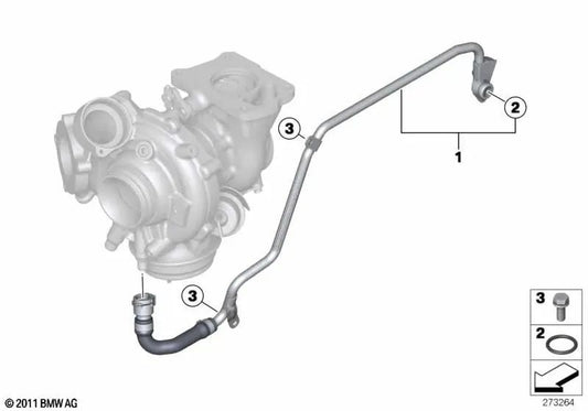 Coolant Supply Pipe for BMW F30, F31, F34, F32, F33, F36, F07, F10, F11, F06, F12, F13, F01N, F25, F26 (OEM 11538516591). Genuine BMW
