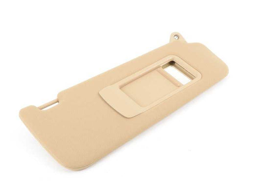 Parasoles derecho tela color beige OEM 51166981700 para BMW E90 {323i, 325i} con transmisión manual o automática. Compatible con modelos fabricados entre 2005 y 2011. Original BMW.