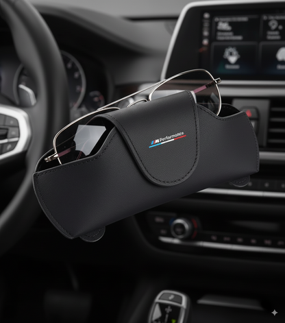 Estuche para Gafas de Sol con Logo ///M Performance – Fijación en Visera, Cuero y Microfibra