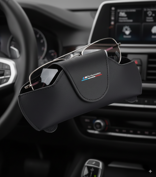 Estuche para Gafas de Sol con Logo ///M Performance – Fijación en Visera, Cuero y Microfibra