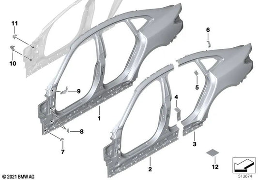 Pilar links im Freien für BMW G26 (OEM 41009626149). Original BMW.