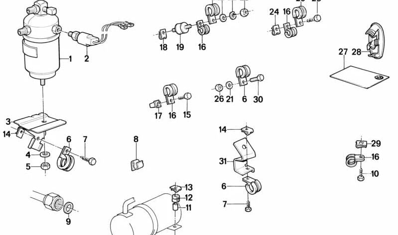 Tuerca hexagonal autoblocante M10 OEM 07129964672 para BMW E21, E30, E36, E81, E82, E84, E85, E87, E88, E90, E91, E92, E93, E12, E24, E23, E28, E31, E32, E34, E38, E39, E60, E61, Z1, Z3, MINI R50, R60, R61, I20. Original BMW y MINI.