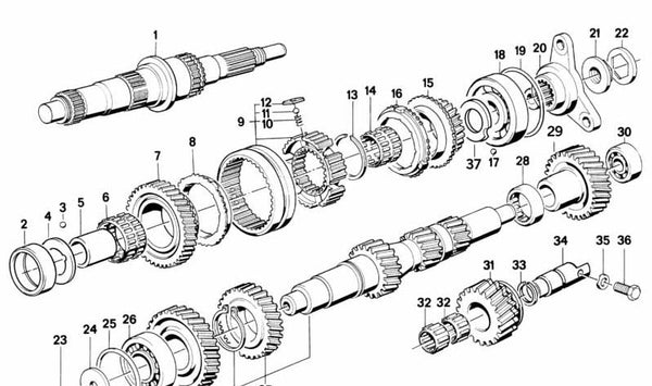 Arandela de Distancia para BMW Serie 5 E28, E34, Serie 6 E24 (OEM 23221224305). Original BMW