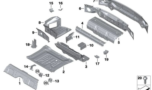 Bandeja cubre maletero OEM 41007499119 para BMW F91 y G14 {M8, 840d xDrive, 840i, 840i xDrive, M850i xDrive}. Accesorio original BMW para proteger el maletero.