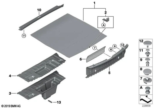 Trunk Insert Base for BMW 6 Series F12, F12N (OEM 51477224799). Original BMW.