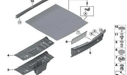 Protector de maletero OEM 51477231986 para BMW F06, F12, F13. Cubre la zona de carga y protege de roces al poner y sacar objetos. Original BMW.