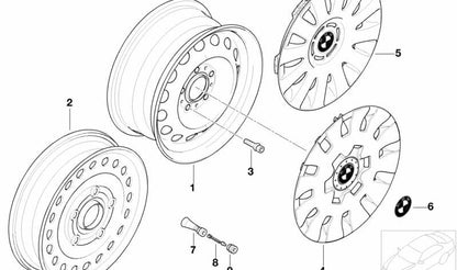 Emblema BMW adhesivo 64,5mm OEM 36136767550 para BMW E81, E82, E87, E88, F20, F21, F23, E36, E46, E90, E91, E92, E93, F30, F31, F32, F33, F36, E39, E60, E61, F07, F10, F11, E63, E64, F06, F12, F13, E38, E65, E66, F01, F02, F04, E84, E53, E70, E71, E7