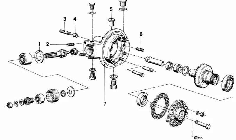 Carcasa de transmisión trasera OEM 33111230232 para BMW Motorrad R50, R60/5, R75/5, R100 (varios modelos R247). Compatible con unidades fabricadas entre 1969 y 1984. Original BMW Motorrad.